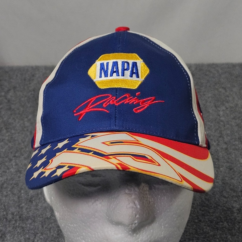 NAPA Racing Hat Mens Red White Blue Michael Waltrip 15 Stars Stripes NASCAR Cap